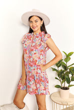 Load image into Gallery viewer, Double Take Floral Tie Neck Cap Sleeve Dress
