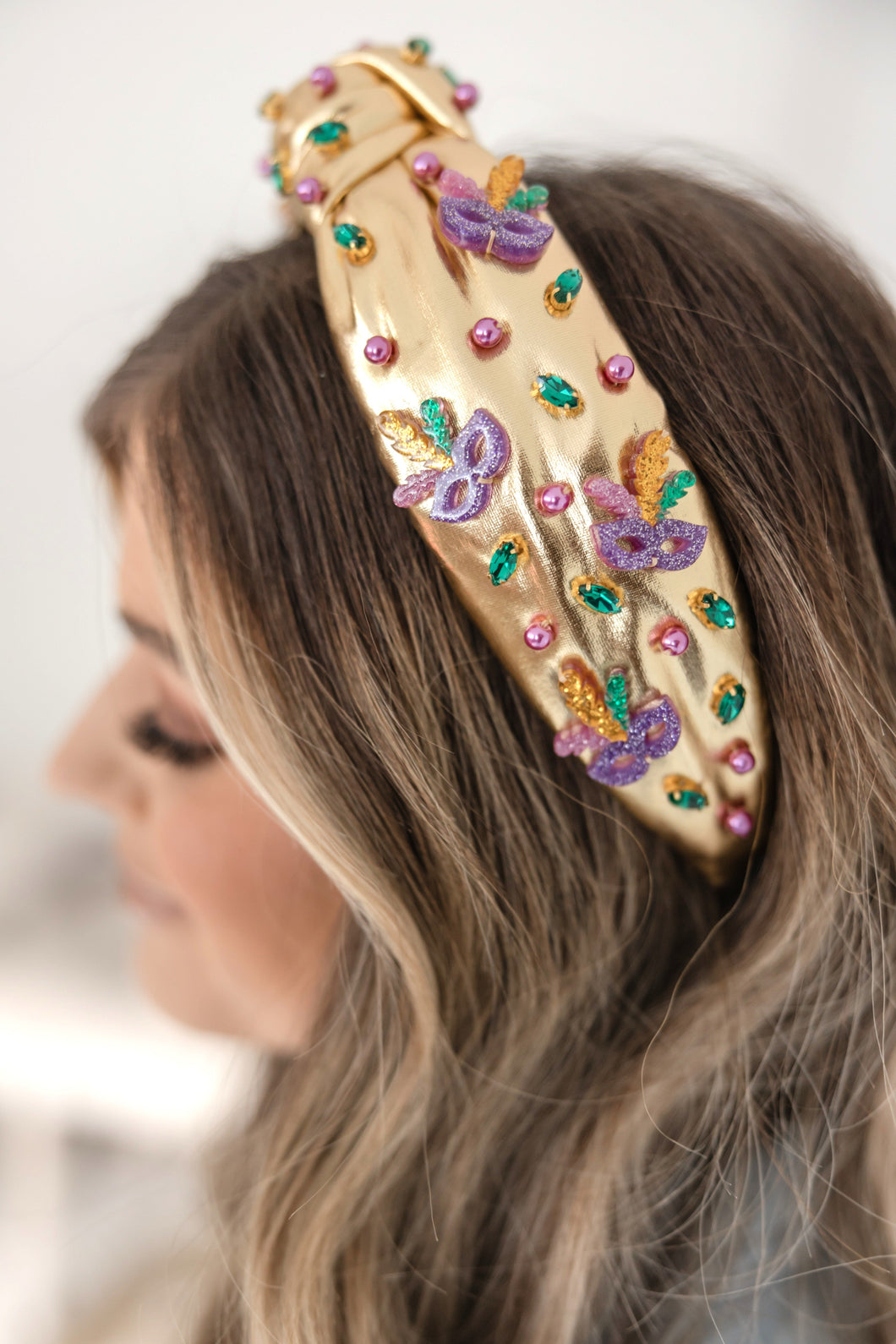 New Orleans French Quarter Embellished Gold Headband